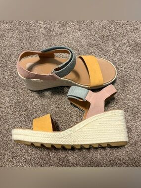 Sorel Cameron Wedge Sandals Suede— Mustard, Dusty Pink & Sage